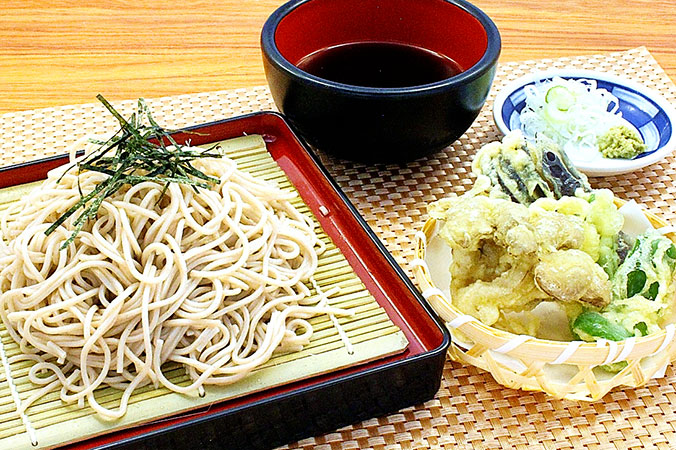 野菜天ぷらとざるそば選べる小丼